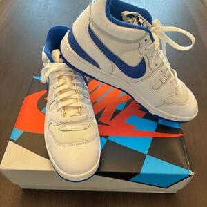 Nike Men's White and Blue Sneakers